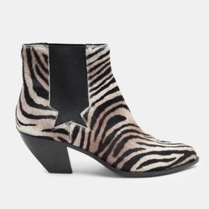 GOLDEN GOOSE ANKLE BOOTS ZEBRA PRINT SIZE EU 40, US 10